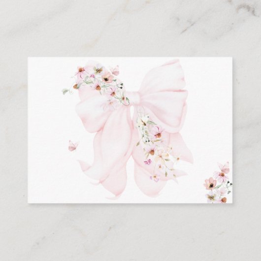 Baby in Bloom Wild Blume Bow Spring Baby Dusche Begleitkarte (Rückseite)