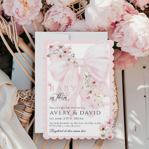 Baby in Bloom Wild Blume Bow Spring Baby Dusche Einladung