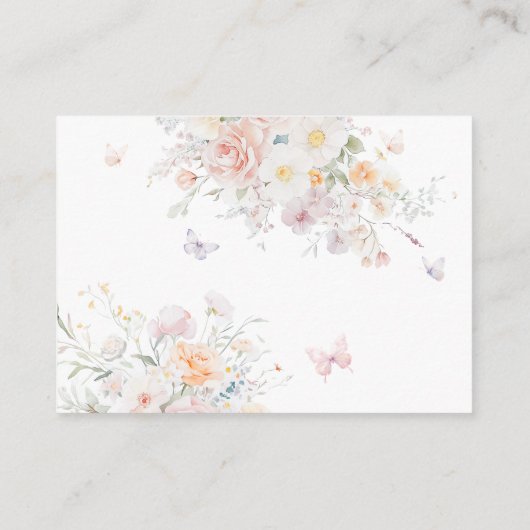 Baby in Bloom Wild Blume Butterfly Babydusche Begleitkarte (Rückseite)