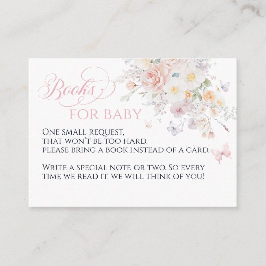 Baby in Bloom Wild Blume Butterfly Babydusche Begleitkarte (Vorderseite)