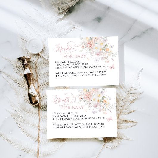 Baby in Bloom Wild Blume Butterfly Babydusche Begleitkarte