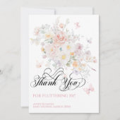 Baby in Bloom Wild Blume Butterfly Babydusche Dankeskarte (Vorderseite)