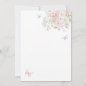 Baby in Bloom Wild Blume Butterfly Babydusche Dankeskarte (Rückseite)