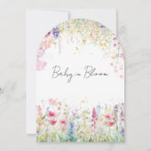Baby in Bloom Wild Blume Butterfly Babydusche Einladung (Rückseite)
