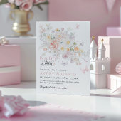 Baby in Bloom Wild Blume Butterfly Babydusche Einladung