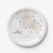 Baby in Bloom Wild Blume Butterfly Babydusche Pappteller (Vorderseite)