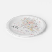 Baby in Bloom Wild Blume Butterfly Babydusche Pappteller (Schrägansicht)