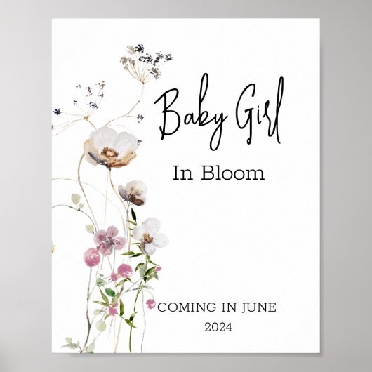 Baby in Bloom Wild Blume Shower Girl Poster (Vorne)