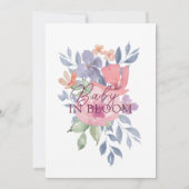 Baby in Bloom Wild Blume Wasserfarbe Kinderdusche Einladung (Rückseite)