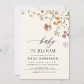 Baby in Bloom Wildblume alles in einer Kinderdusch Einladung (Vorderseite)