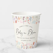 Baby in Bloom Wildblume Aquarell Kinderdusche Pappbecher (Vorderseite)