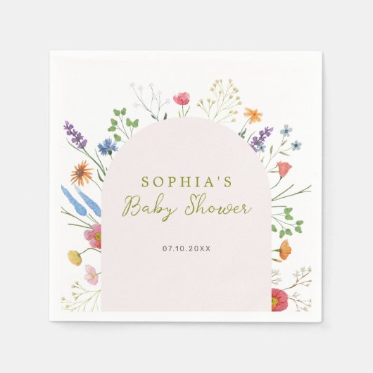 Baby in Bloom Wildblume Arch Serviette (Vorderseite)