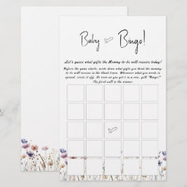 Baby in Bloom Wildblume Baby Bingo Game Flyer