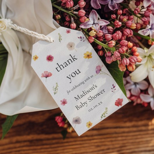 Baby in Bloom Wildblume Baby Dusche Gefallen Geschenkanhänger