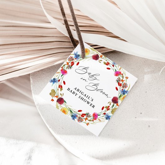 Baby in Bloom Wildblume Baby Dusche Gefallen Geschenkanhänger