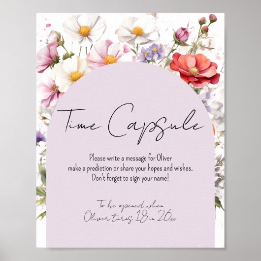 Baby in Bloom Wildblume Baby Duschzeit Kapsel Poster (Vorne)