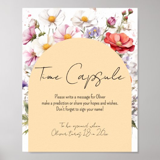 Baby in Bloom Wildblume Baby Duschzeit Kapsel Poster (Vorne)