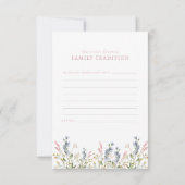 Baby in Bloom Wildblume Baby Predictions Game Mitteilungskarte (Rückseite)