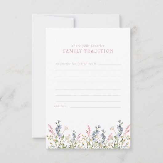 Baby in Bloom Wildblume Baby Predictions Game Mitteilungskarte (Rückseite)