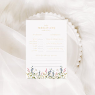 Baby in Bloom Wildblume Baby Predictions Game Mitteilungskarte