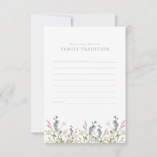 Baby in Bloom Wildblume Baby Predictions Game Mitteilungskarte (Rückseite)