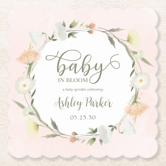 Baby in Bloom Wildblume Baby Sprinkle Untersetzer (Vorderseite)