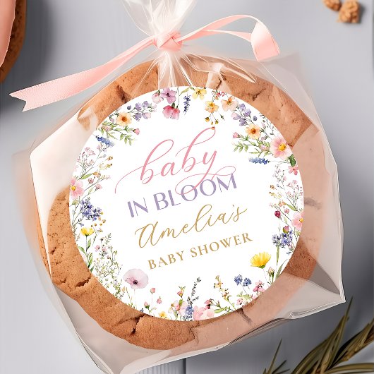 Baby in Bloom Wildblume Babyaufkleber Runder Aufkleber