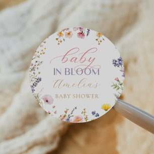 Baby in Bloom Wildblume Babyaufkleber Runder Aufkleber