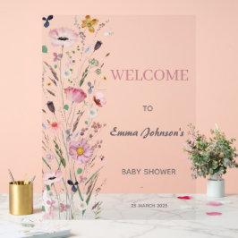 Baby in Bloom Wildblume Babydusche Acrylschild