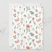 Baby in Bloom Wildblume Babydusche Einladung (Rückseite)