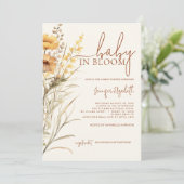 Baby in Bloom Wildblume Babydusche Einladung (Stehend Vorderseite)