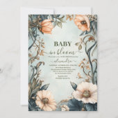 Baby in Bloom Wildblume Babydusche Einladung (Vorderseite)