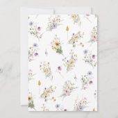 Baby in Bloom Wildblume Babydusche Einladung (Rückseite)