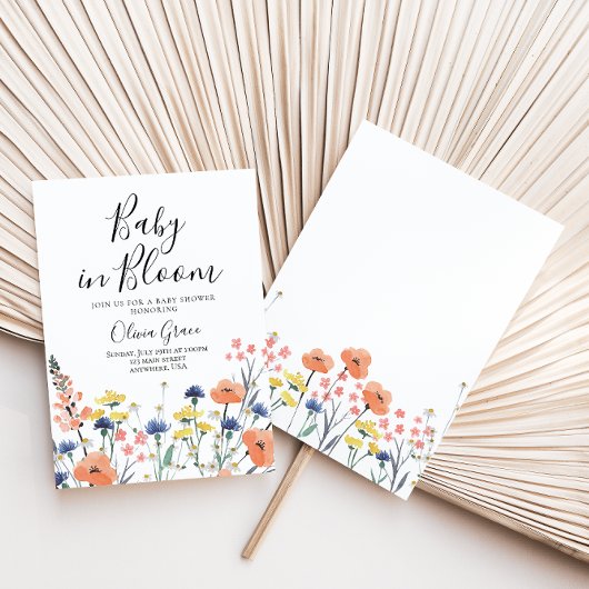 Baby in Bloom Wildblume Babydusche Einladung