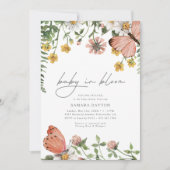 Baby in Bloom Wildblume Babydusche Einladung (Vorderseite)