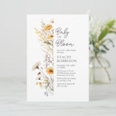 Baby in Bloom Wildblume Babydusche Einladung (Stehend Vorderseite)