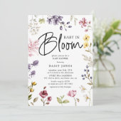 Baby in Bloom Wildblume Babydusche Einladung (Stehend Vorderseite)