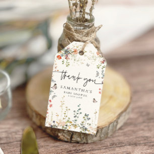 Baby in Bloom Wildblume Babydusche Geschenkanhänger