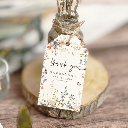 Baby in Bloom Wildblume Babydusche Geschenkanhänger