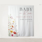 Baby in Bloom Wildblume Babydusche Hintergrund Wandteppich (Vorderseite)