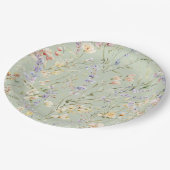 Baby in Bloom Wildblume Babydusche Pappteller (Schrägansicht)