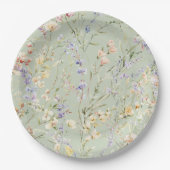 Baby in Bloom Wildblume Babydusche Pappteller (Vorderseite)