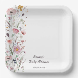 Baby in Bloom Wildblume Babydusche Pappteller