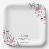 Baby in Bloom Wildblume Babydusche Pappteller (Vorderseite)