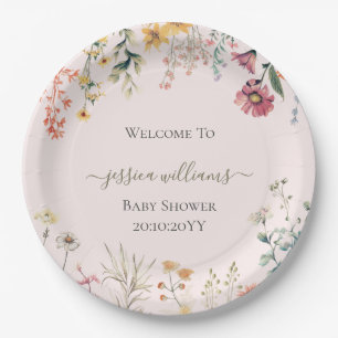 Baby in Bloom Wildblume Babydusche Pappteller