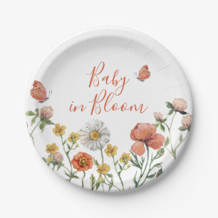 Baby in Bloom Wildblume Babydusche Pappteller
