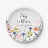 Baby in Bloom Wildblume Babydusche Pappteller (Vorderseite)