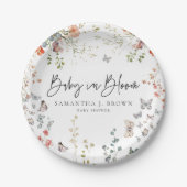 Baby in Bloom Wildblume Babydusche Pappteller (Vorderseite)