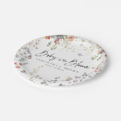 Baby in Bloom Wildblume Babydusche Pappteller (Schrägansicht)