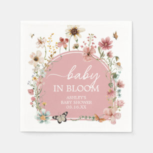 Baby in Bloom Wildblume Babydusche Serviette